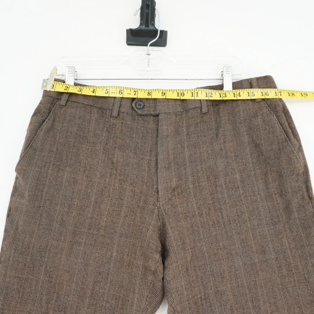 Lauren Ralph Lauren Mens Brown Glen Plaid Dress Pants Trousers 36W x 30L